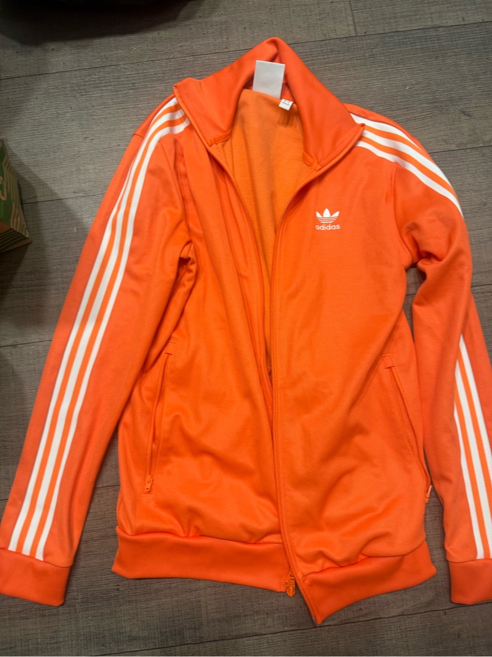 adidas Orange Track Jacket with White Stripes